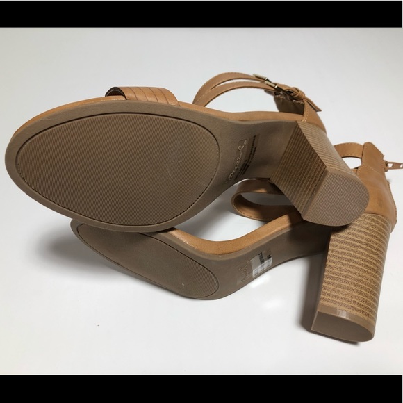 Qupid Strappy Tan Heel Sandals 7.5 - Picture 6 of 9